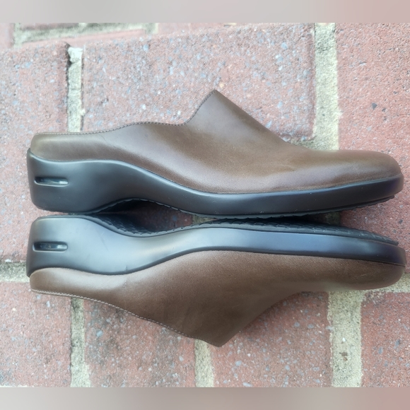 Cole Haan Nike Air Brown Leather Slip On Slide Mule Shoe Loafer Clog Women 8.5 - Picture 13 of 16